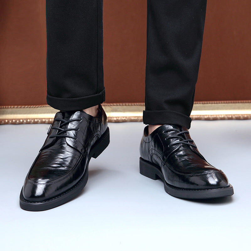 Men's Sheepskin British Breathable Derby Formal Leather Shoes