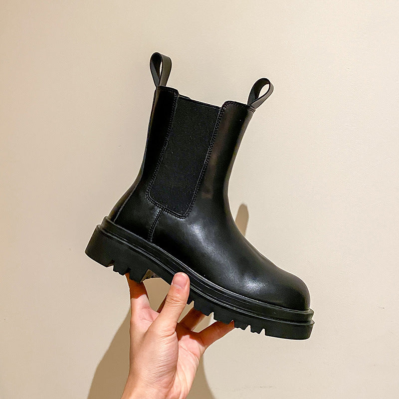Women's Thick-soled Chelsea Thin Short Summer Smoke Tube British Style Boots