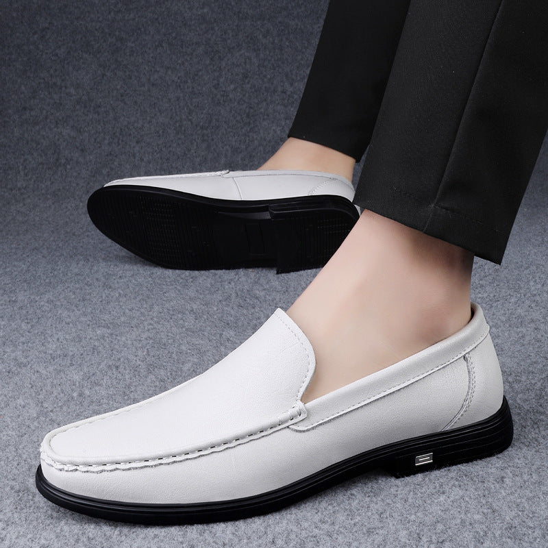 Men's Cowhide British White Business Formal Wear Casual Shoes
