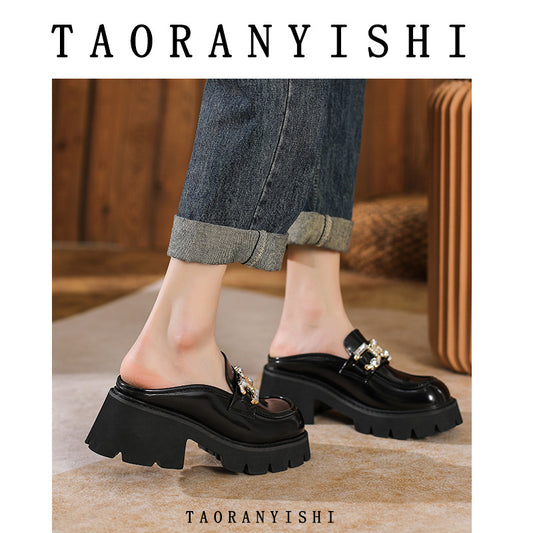 Women's Outer Wear Summer Lazy Muller Chunky Loafers