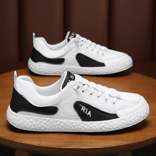 Men's Summer Breathable Fashion Mesh White Comfortable Soft Bottom Low Casual Shoes