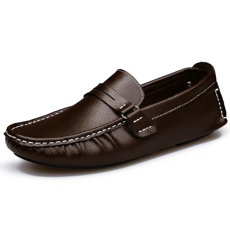 Men's Driving Plus Size Doug Cowhide Slip-on Casual Shoes