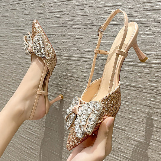 Wedding Elegant High Bridal Pointed Fashionable Heels