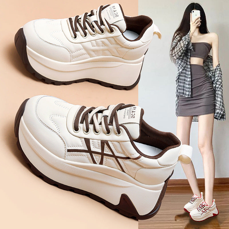 Women's Trendy Thick Bottom Heightened Easy Wear Super Women's Sports Shoes