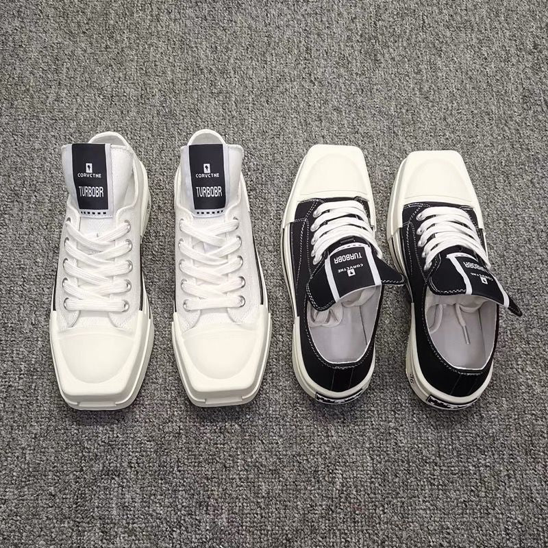 Women's & Men's Korean Style Square Toe Low Top Casual Shoes