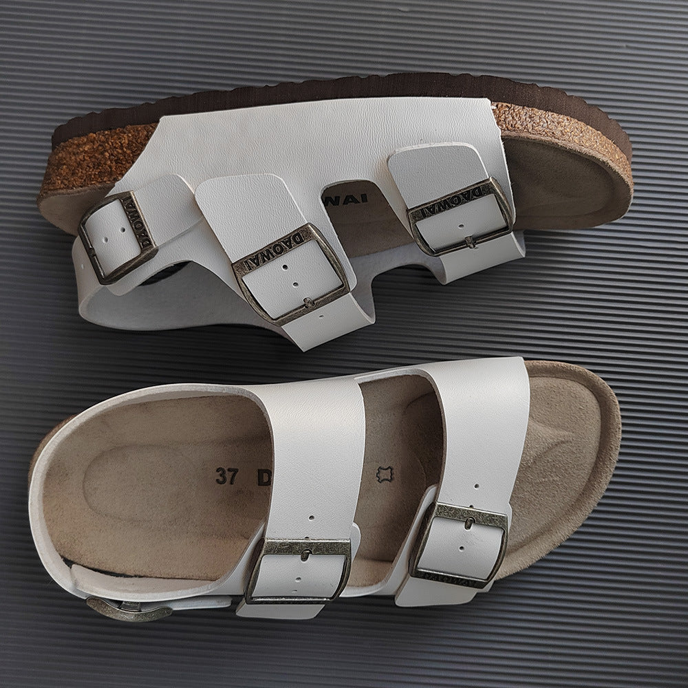 Women's & Men's Cork Double Buckle Series Sandals