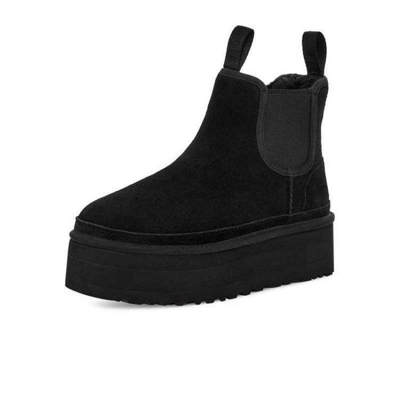 Women's Face Short Thick-soled Muffin Fleece-lined Thick Women's Shoes