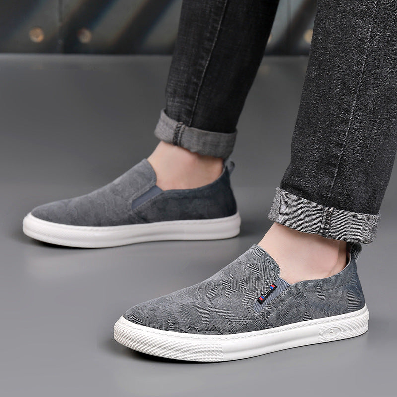 Men's Spring Korean Versatile Breathable Cloth Slip-on Canvas Shoes