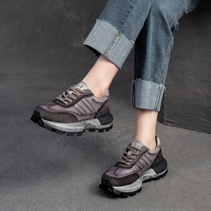 Women's Shu Retro Distressed Hand-rub Color Pumps Casual Shoes