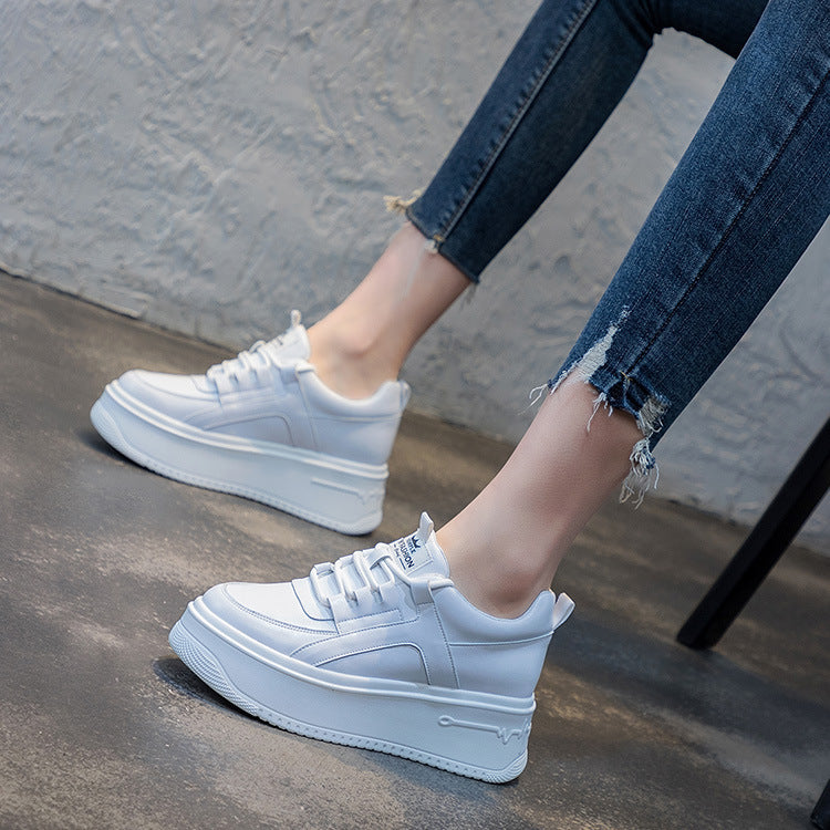 Women's White Spring Single-layer Fashionable Platform Comfortable Casual Shoes