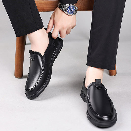 Men's First Layer Cowhide Slip-on Business Soft Leather Shoes