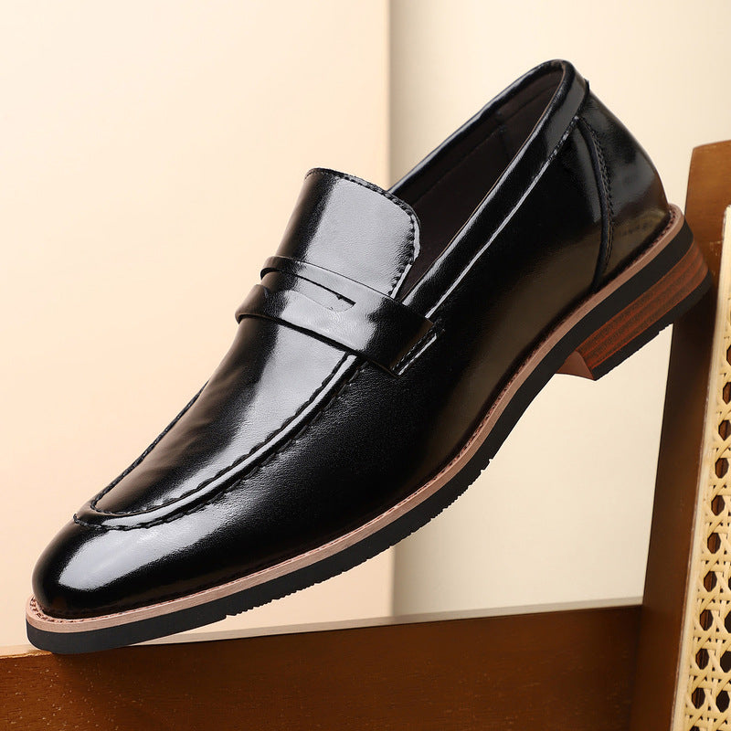 Men's Autumn Large Size British Style Slip-on Men's Casual Leather Shoes