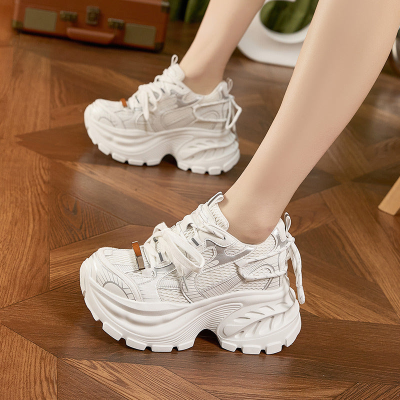 Women's Platform Dad Spring Fashionable Small Height Increasing Women's Sports Shoes