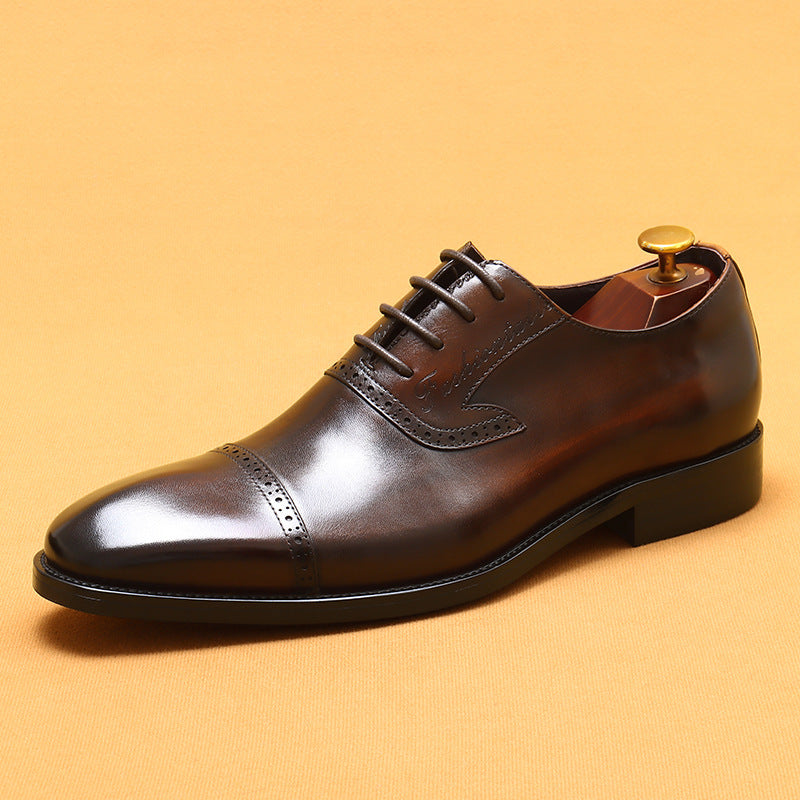 Men's Genuine Formal Business Oxford First Layer Leather Shoes