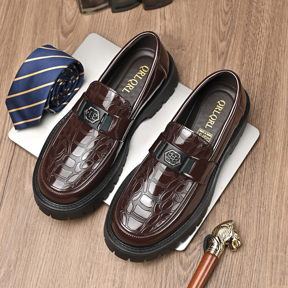 Classy Fashion Korean Style Slip-on Lofter Men's Casual Leather Shoes
