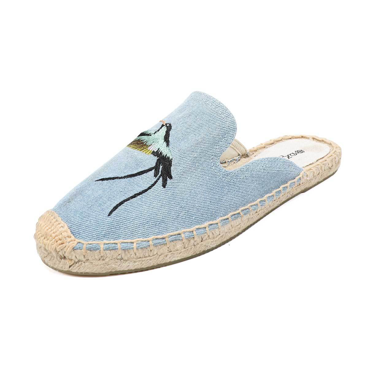 Women's Half Outer Wear Heelless Flat Round Support Sandals