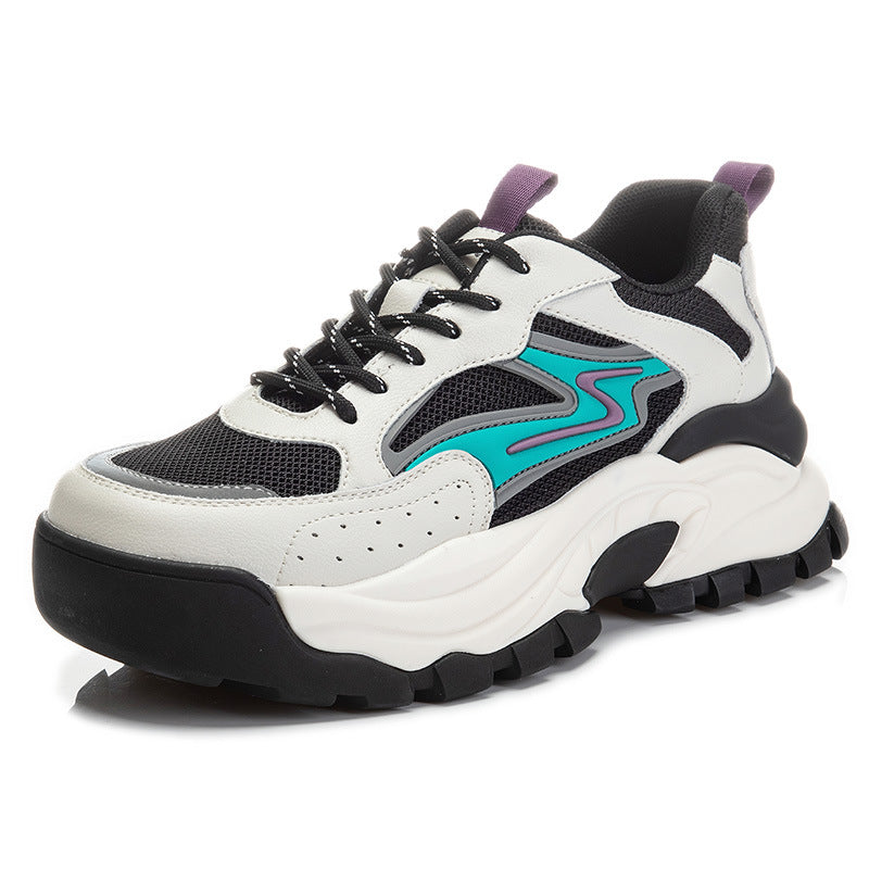 Women's Bottom Spring Sports Running Daddy Thick Leather Shoes