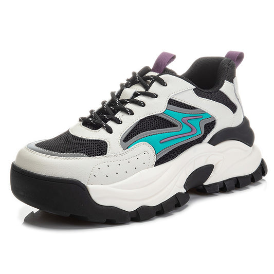 Women's Bottom Spring Sports Running Daddy Thick Leather Shoes