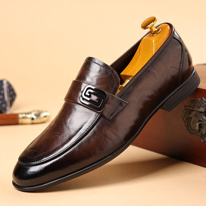 Men's Formal Wear Business Slip-on First Layer Loafers