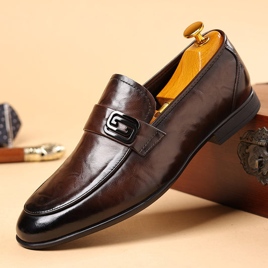 Men's Formal Wear Business Slip-on First Layer Loafers