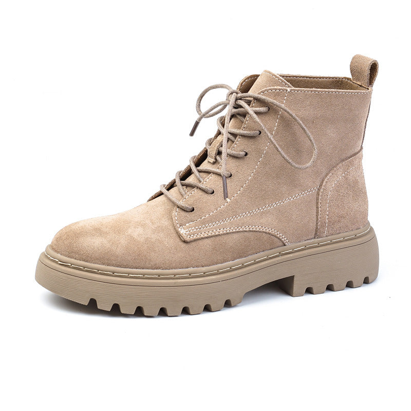 Women's Frosted Genuine British Style Mid Martin Boots