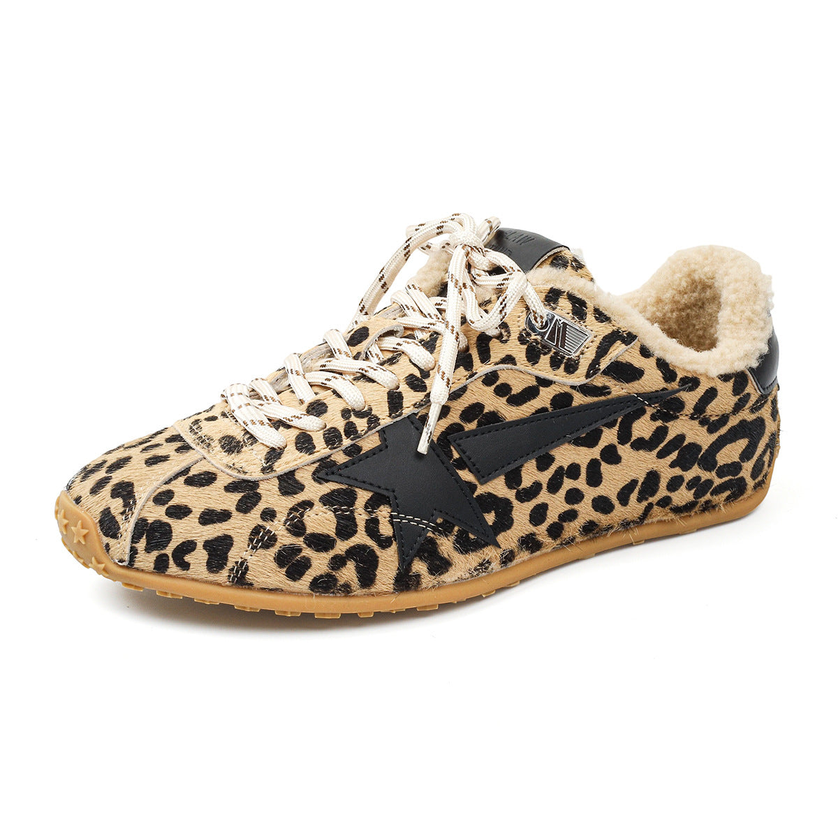 Women's Version Genuine Horse Fur Leopard Print With Veet German Women's Casual Shoes