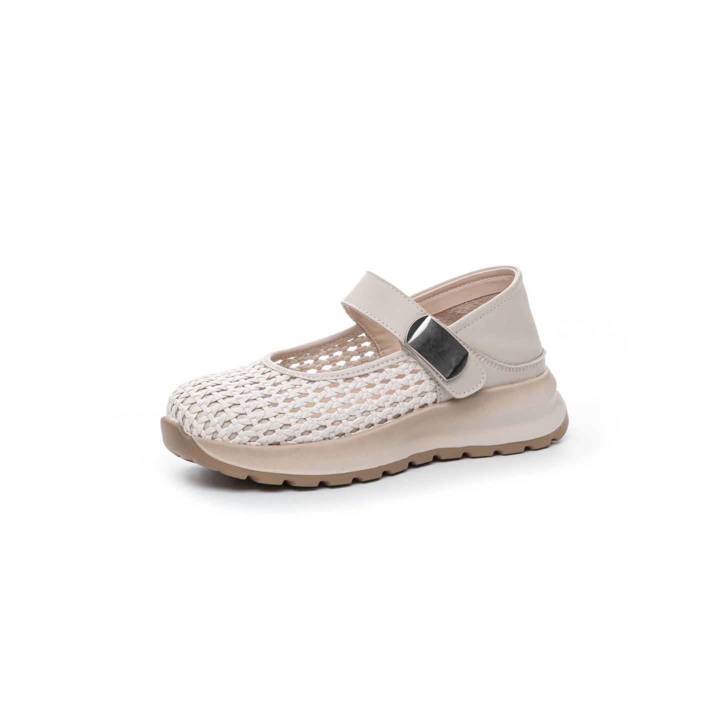 Calf Summer Hollow Breathable Pumps Genuine Casual Shoes