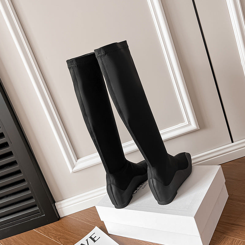 Women's Toe Soft Bottom Slimming Mid Stretch Boots