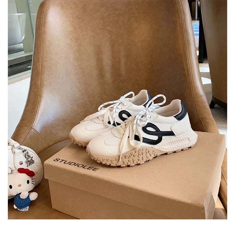 Women's Height Increasing Insole Versatile Contrast Color Sneakers