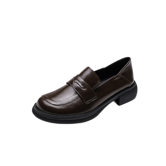 Women's Thick Bottom Small British Style Genuine Casual Shoes