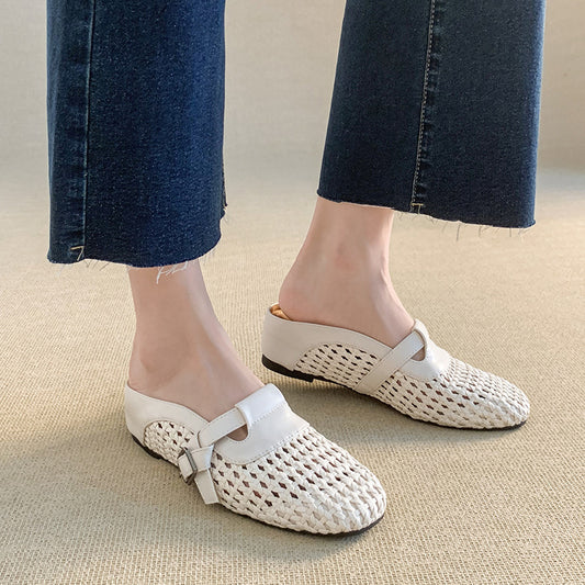 Women's Insole Closed Toe Woven Wire Mesh Sandals