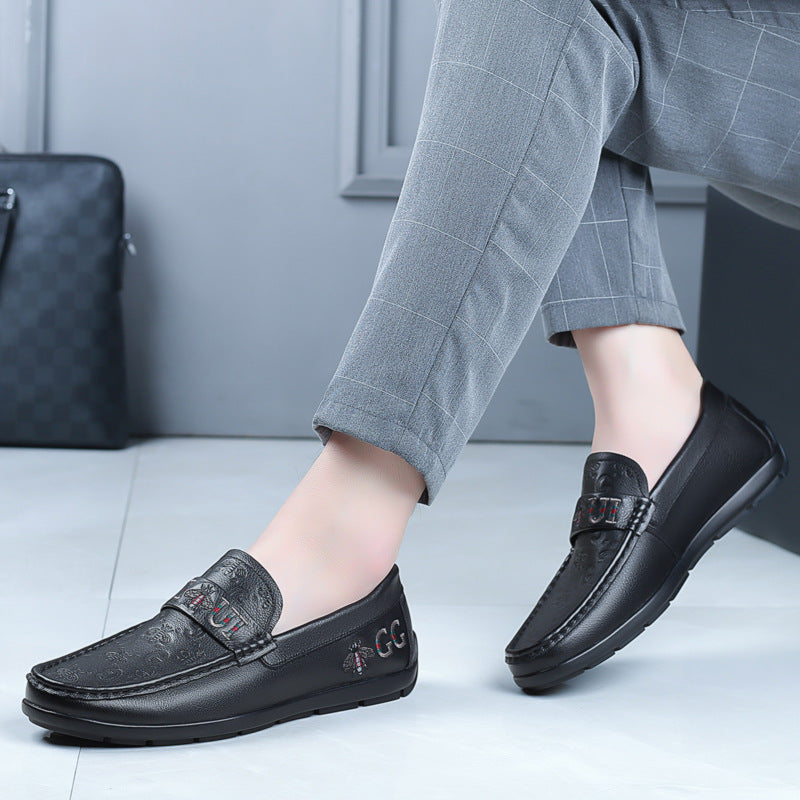 Men's First Layer Cowhide Slip-on Breathable Loafers