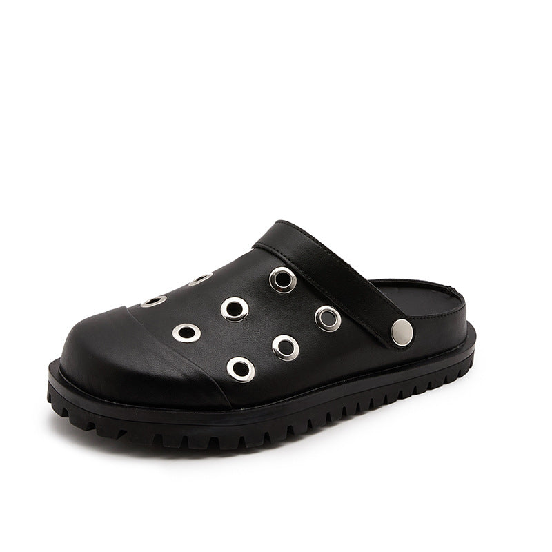 Women's Metallic Platform Outer Wear Height Increasing Leisure Slip-on Slippers