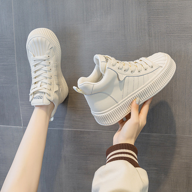 Women's Elevator White Sports Korean Style Fashion Casual Shoes