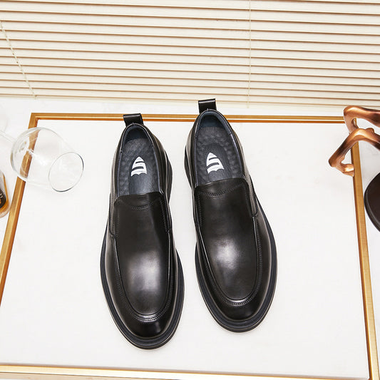 Men's Thick-soled Slip-on Business Autumn Authentic Low Leather Shoes
