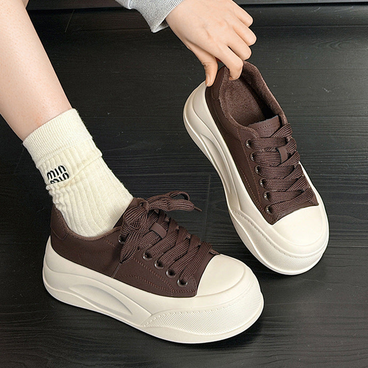 Women's Super Light White Fleece Platform Flat Men's Shoes