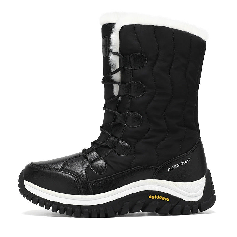 Women's Fleece-lined Thickened Outdoor Northeast Cotton Padded Snow Boots