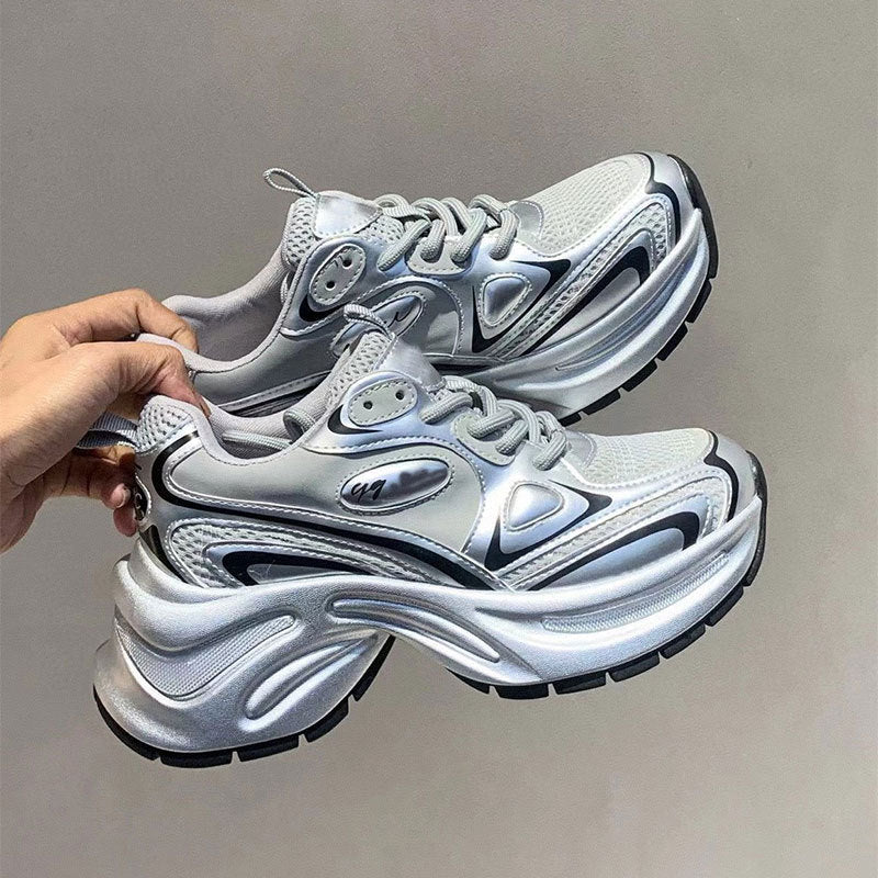 Women's Shining Galaxy Dad Summer Mesh Raise Sneakers