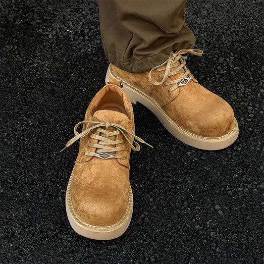 Mickey Big Head Derby Thick Sole Leather Shoes