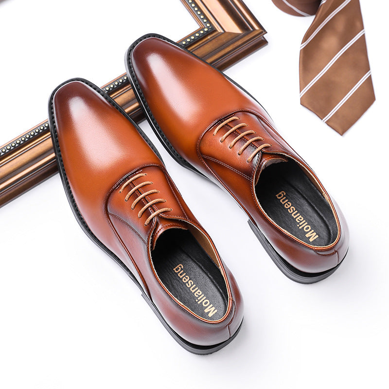 Men's Plus Size Genuine Formal Business British Leather Shoes