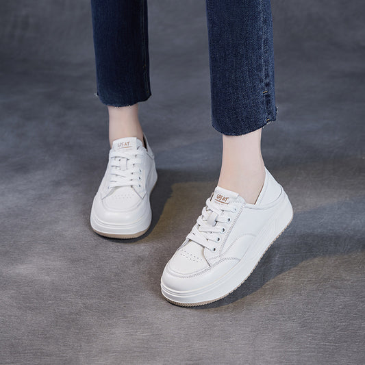 Women's Platform White Genuine Super Soft Bottom Casual Shoes