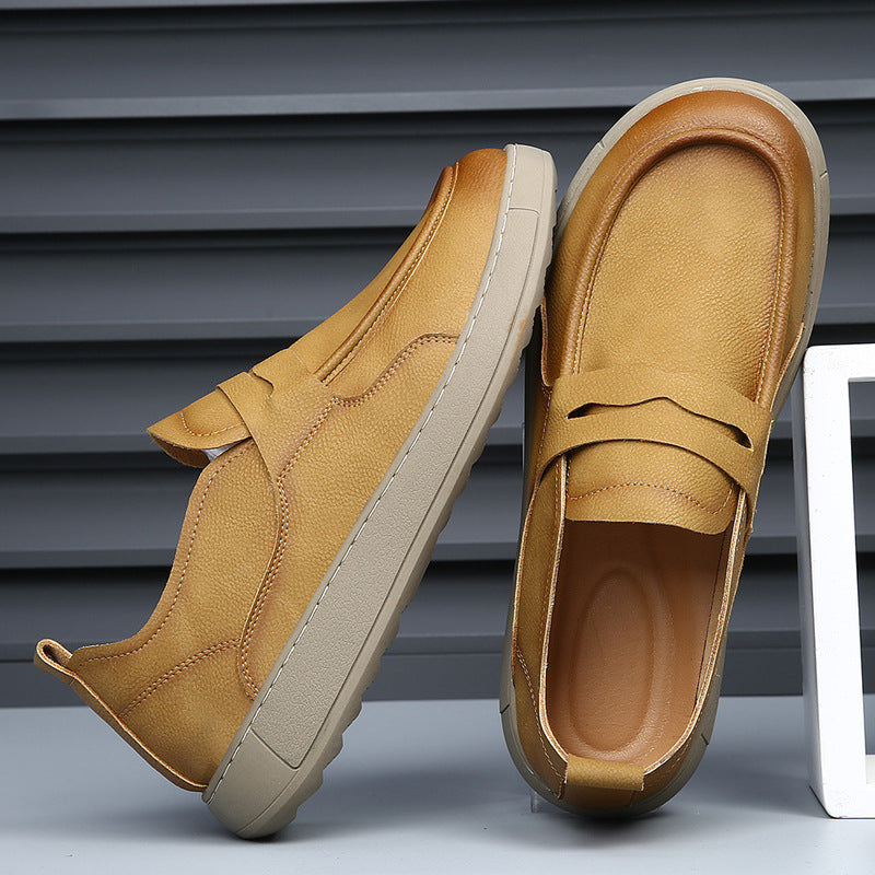 Men's Genuine Autumn Slip-on Breathable Retro Versatile Men's Shoes